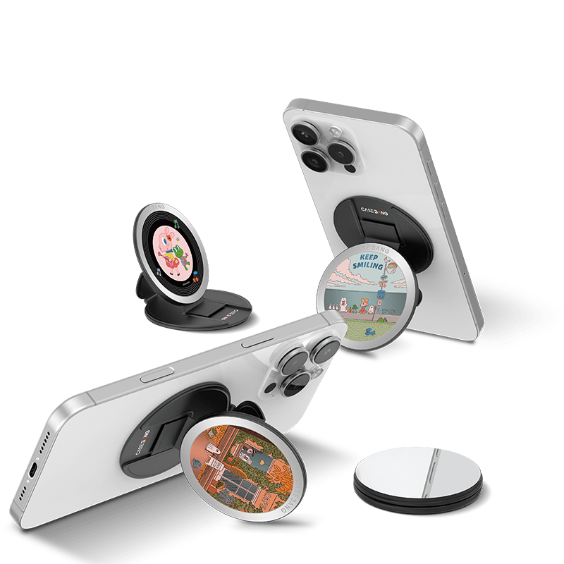 Floral MagSafe grip stand lifestyle image | CASEBANG