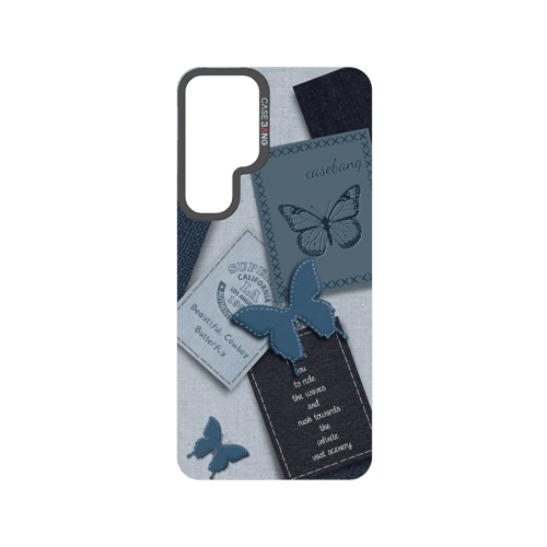Denim Letter Snap-On Phone Case