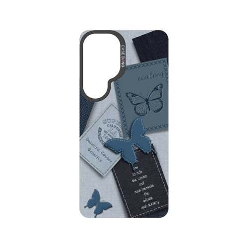 Denim Letter Snap-On Phone Case