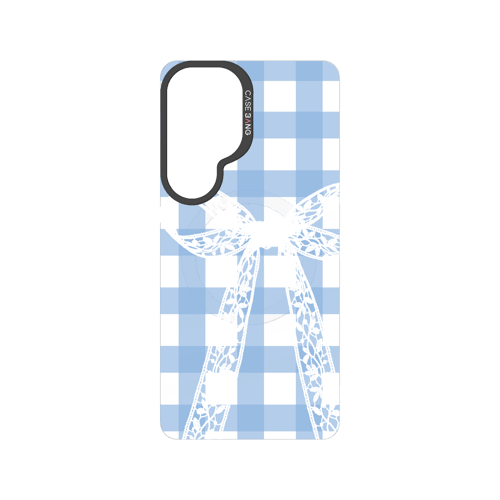 Plaid Bow Blue Snap-On Phone Case