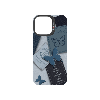 Denim Letter Snap-On Phone Case