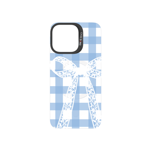 Plaid Bow Blue Snap-On Phone Case
