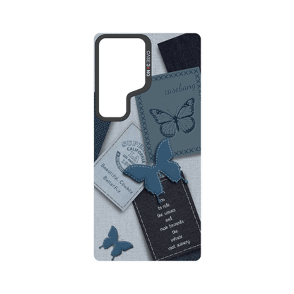 Denim Letter Snap-On Phone Case