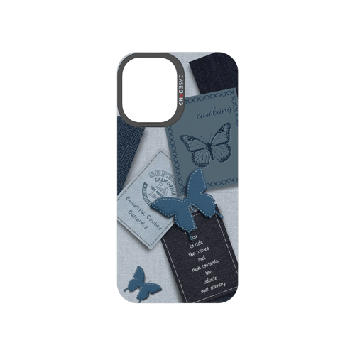 Denim Letter Snap-On Phone Case