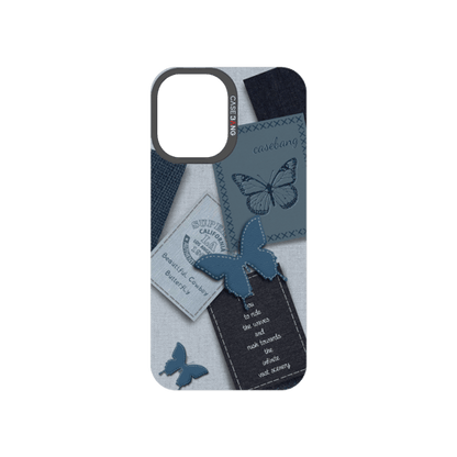 Denim Letter Snap-On Phone Case