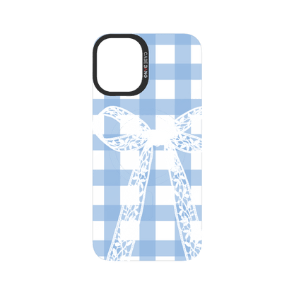 Plaid Bow Blue Snap-On Phone Case
