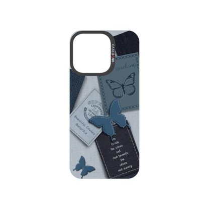 Denim Letter Snap-On Phone Case