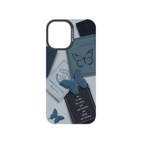 Denim Letter Snap-On Phone Case