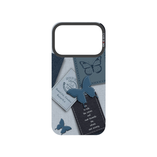 Denim Letter Snap-On Phone Case