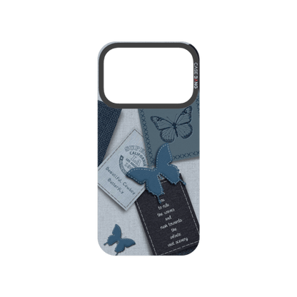 Denim Letter Snap-On Phone Case