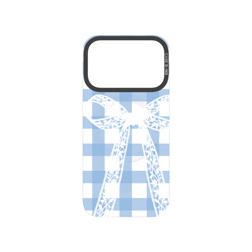 Plaid Bow Blue Snap-On Phone Case