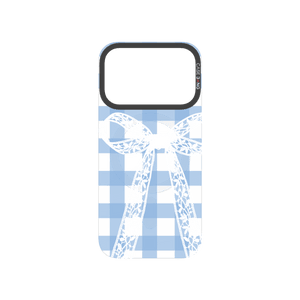 Plaid Bow Blue Snap-On Phone Case