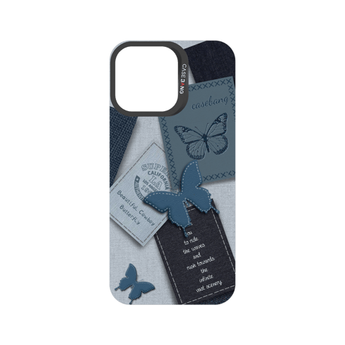 Denim Letter Snap-On Phone Case