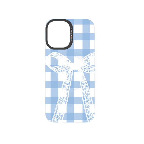 Plaid Bow Blue Snap-On Phone Case