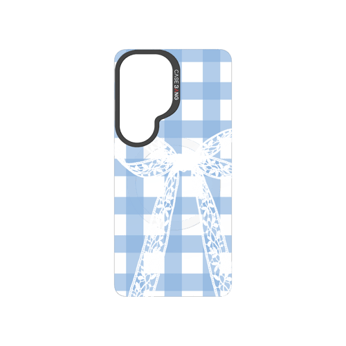 Plaid Bow Blue Snap-On Phone Case