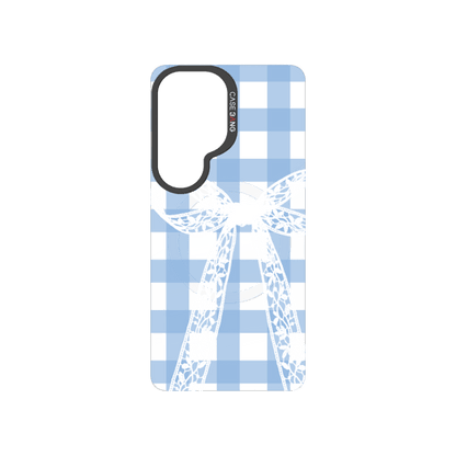 Plaid Bow Blue Snap-On Phone Case