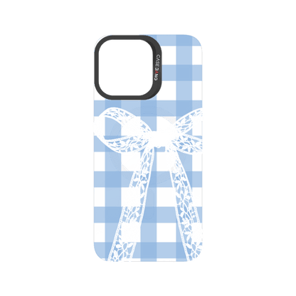 Plaid Bow Blue Snap-On Phone Case