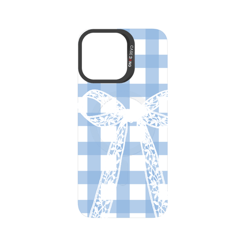 Plaid Bow Blue Snap-On Phone Case