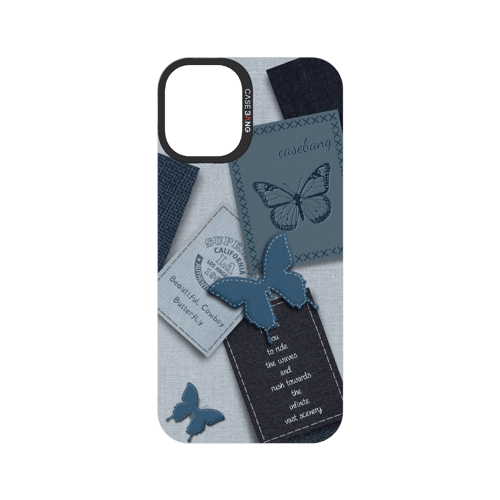 Denim Letter Snap-On Phone Case