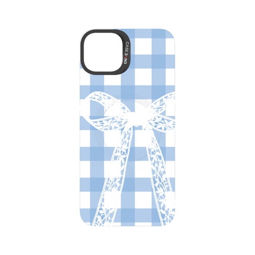 Plaid Bow Blue Snap-On Phone Case