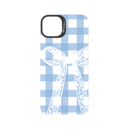 Plaid Bow Blue Snap-On Phone Case