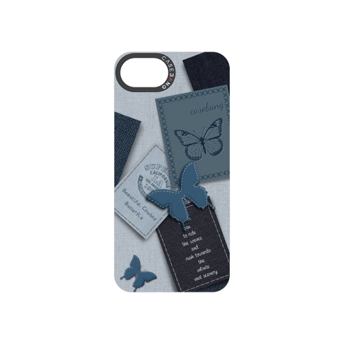 Denim Letter Snap-On Phone Case