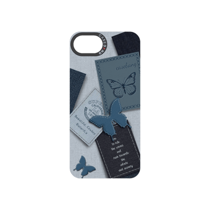 Denim Letter Snap-On Phone Case