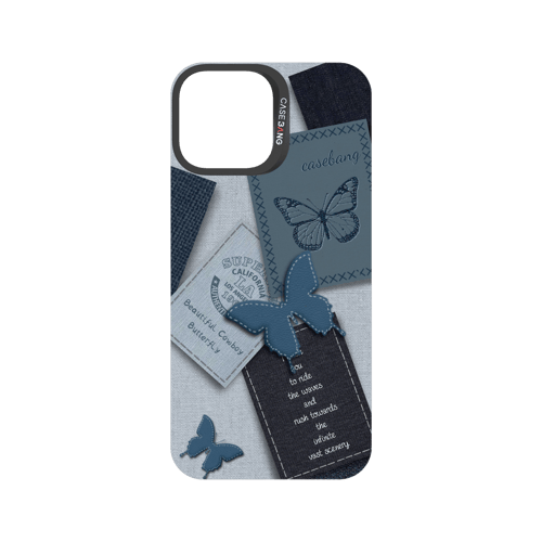 Denim Letter Snap-On Phone Case