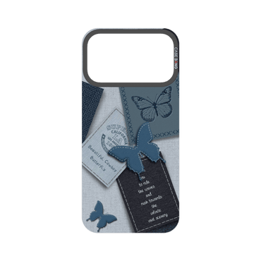 Denim Letter Snap-On Phone Case