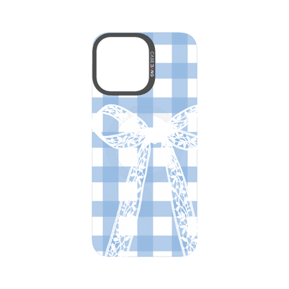 Plaid Bow Blue Snap-On Phone Case