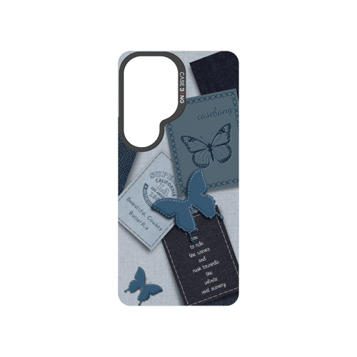 Denim Letter Snap-On Phone Case