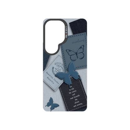 Denim Letter Snap-On Phone Case