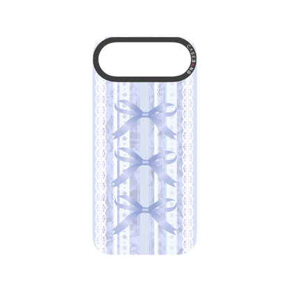 Bow Stripe Blue Snap-On Phone Case