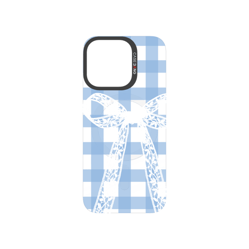 Plaid Bow Blue Snap-On Phone Case
