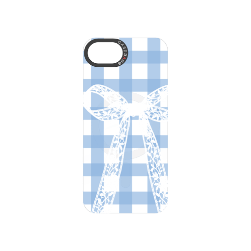 Plaid Bow Blue Snap-On Phone Case