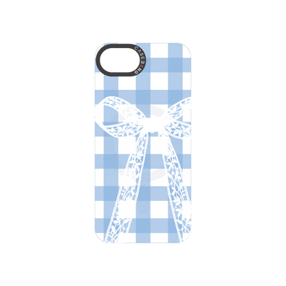 Plaid Bow Blue Snap-On Phone Case
