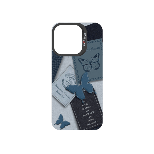 Denim Letter Snap-On Phone Case