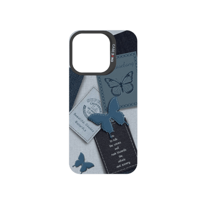 Denim Letter Snap-On Phone Case