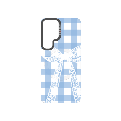 Plaid Bow Blue Snap-On Phone Case