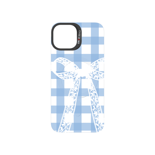 Plaid Bow Blue Snap-On Phone Case