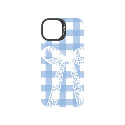 Plaid Bow Blue Snap-On Phone Case