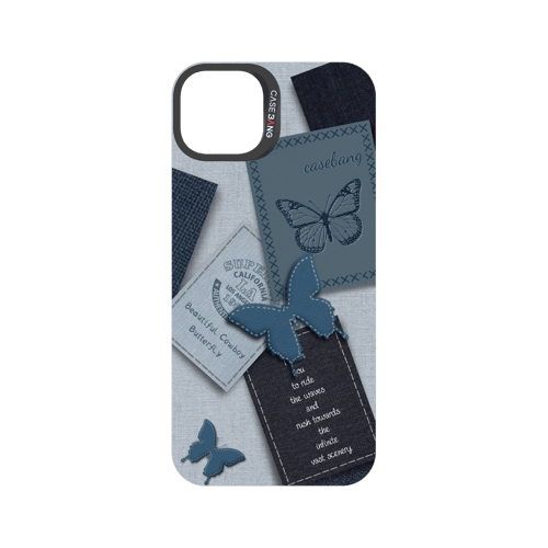 Denim Letter Snap-On Phone Case