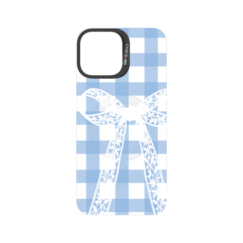 Plaid Bow Blue Snap-On Phone Case