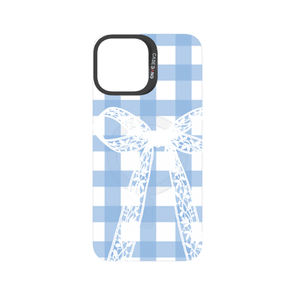 Plaid Bow Blue Snap-On Phone Case
