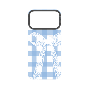 Plaid Bow Blue Snap-On Phone Case