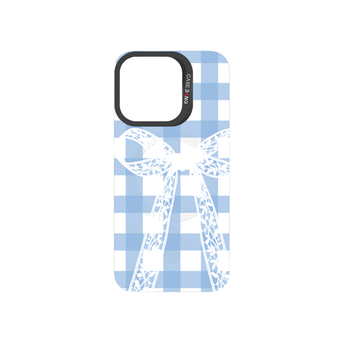 Plaid Bow Blue Snap-On Phone Case