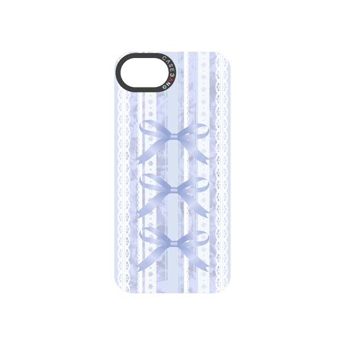 Bow Stripe Blue Snap-On Phone Case