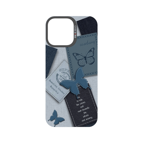 Denim Letter Snap-On Phone Case