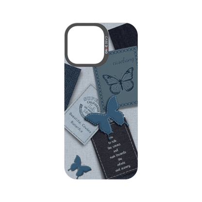 Denim Letter Snap-On Phone Case