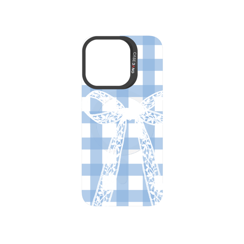 Plaid Bow Blue Snap-On Phone Case